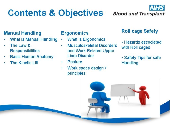 Contents & Objectives Manual Handling • • Ergonomics What is Manual Handling • The