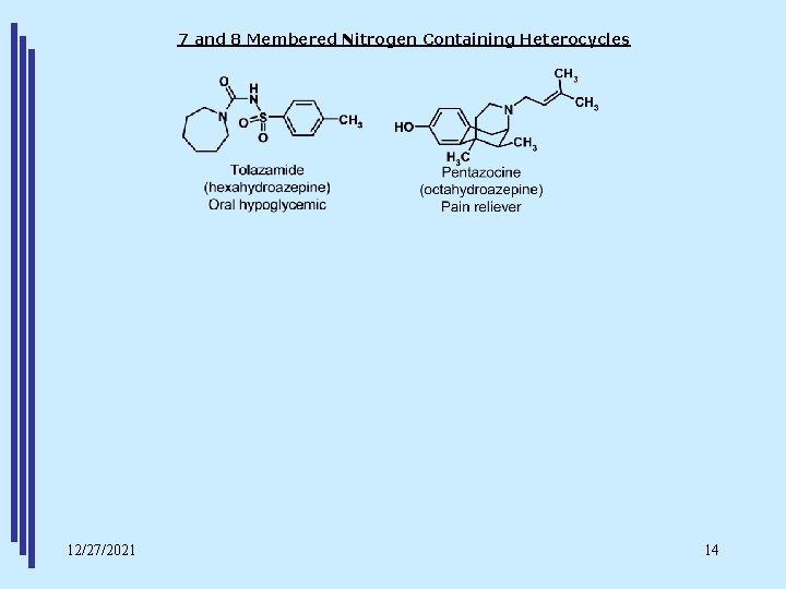 7 and 8 Membered Nitrogen Containing Heterocycles 12/27/2021 14 