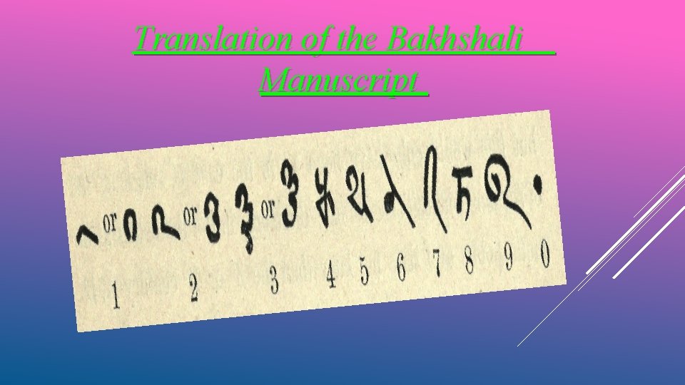 Translation of the Bakhshali Manuscript 