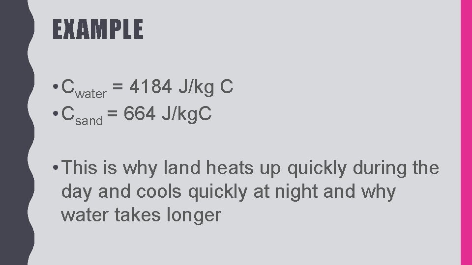 HEAT AND CALORIMETRY HEAT Represented by q Energy