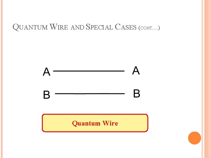 QUANTUM WIRE AND SPECIAL CASES (CONT…) Quantum Wire 