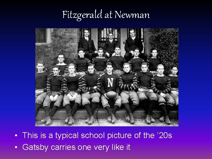 Fitzgerald at Newman • This is a typical school picture of the ’ 20