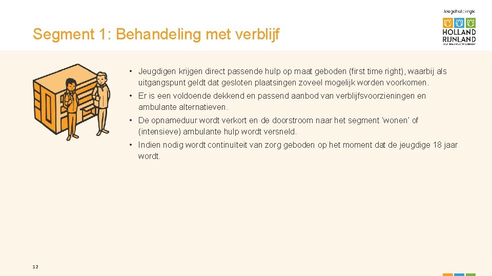 Segment 1: Behandeling met verblijf • Jeugdigen krijgen direct passende hulp op maat geboden