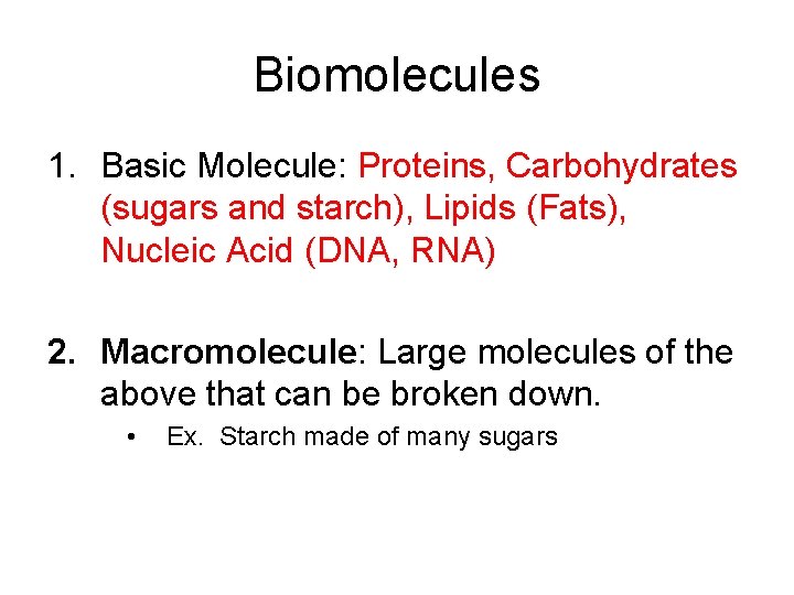 Biomolecules The Building Blocks of Life Biomolecules are