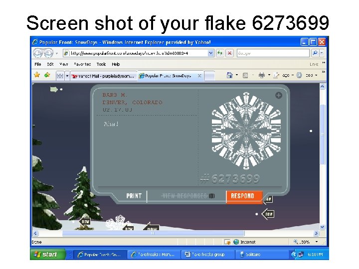 Screen shot of your flake 6273699 