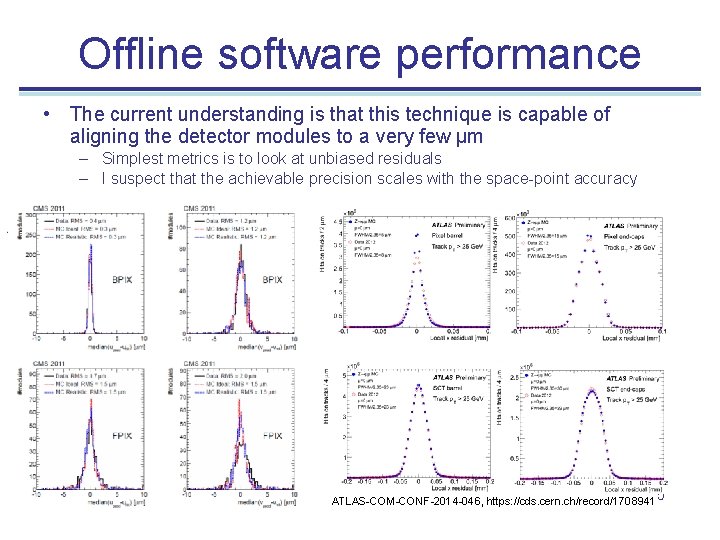 Offline software performance • The current understanding is that this technique is capable of