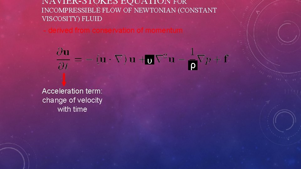 NAVIER-STOKES EQUATION FOR INCOMPRESSIBLE FLOW OF NEWTONIAN (CONSTANT VISCOSITY) FLUID - derived from conservation
