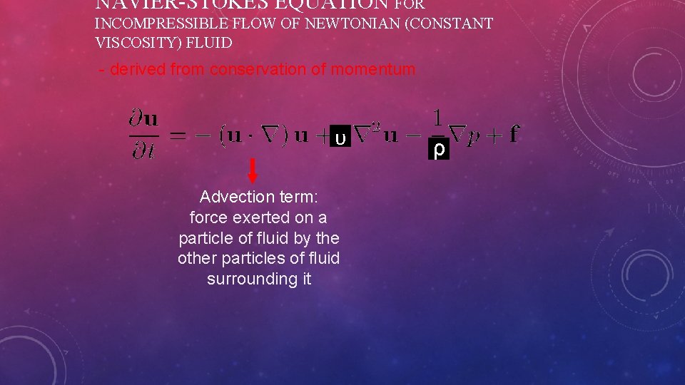 NAVIER-STOKES EQUATION FOR INCOMPRESSIBLE FLOW OF NEWTONIAN (CONSTANT VISCOSITY) FLUID - derived from conservation