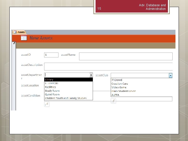 15 Adv. Database and Administration 