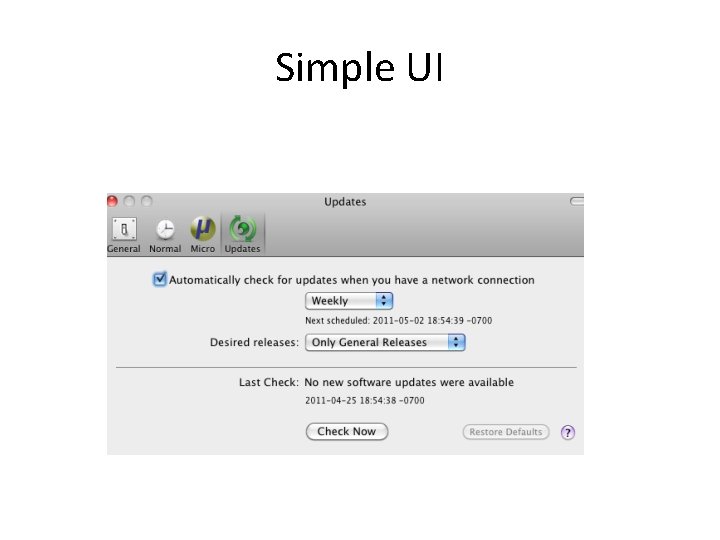 Simple UI 