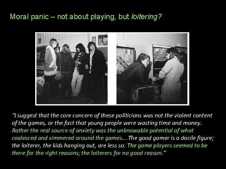 Moral panic – not about playing, but loitering? “I suggest that the core concern