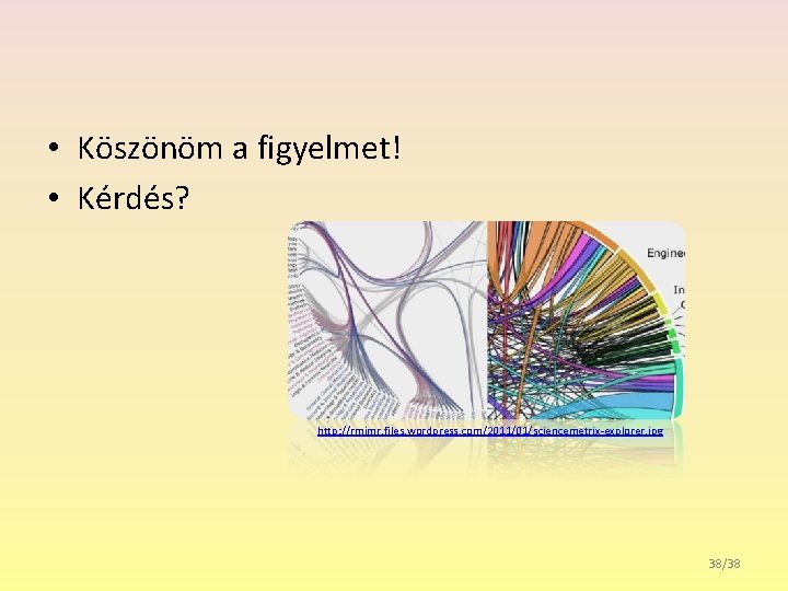  • Köszönöm a figyelmet! • Kérdés? http: //rmimr. files. wordpress. com/2011/01/sciencemetrix-explorer. jpg 38/38