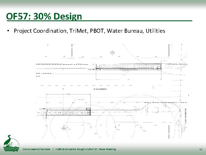OF 57: 30% Design • Project Coordination, Tri. Met, PBOT, Water Bureau, Utilities Environmental