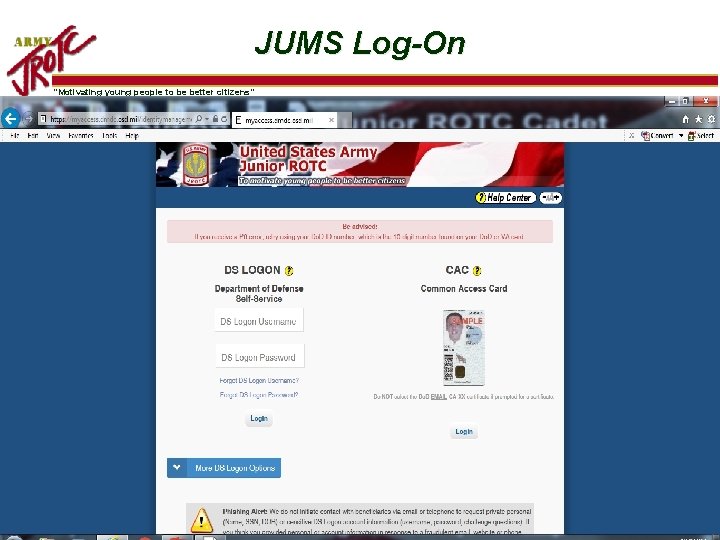JUMS Log-On “Motivating young people to be better citizens” 