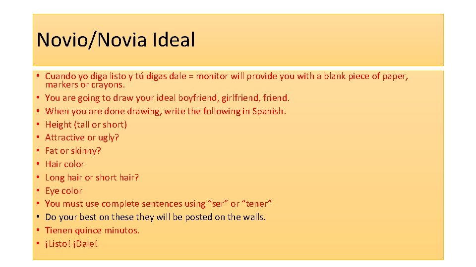 Novio/Novia Ideal • Cuando yo diga listo y tú digas dale = monitor will