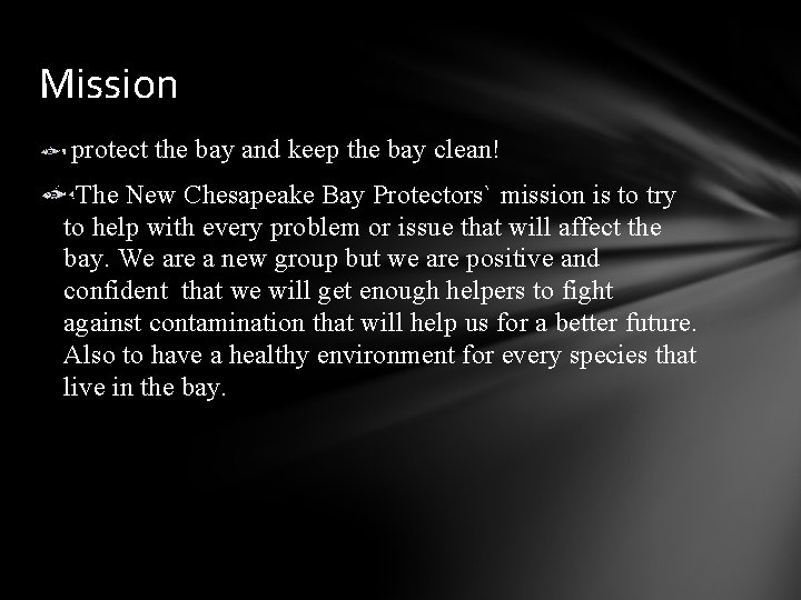 Mission protect the bay and keep the bay clean! The New Chesapeake Bay Protectors`