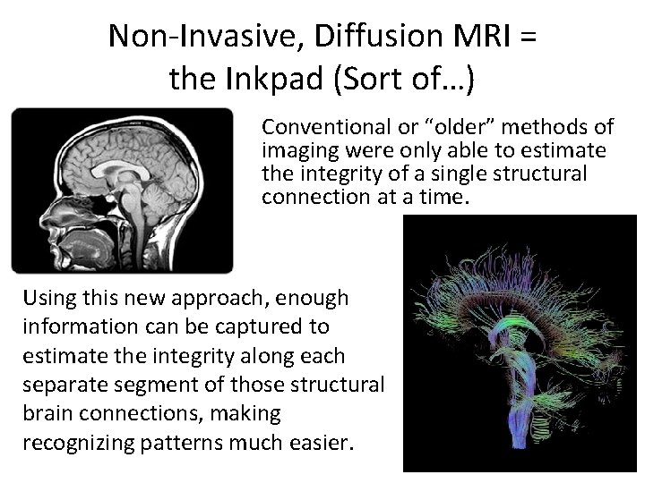 Non-Invasive, Diffusion MRI = the Inkpad (Sort of…) Conventional or “older” methods of imaging