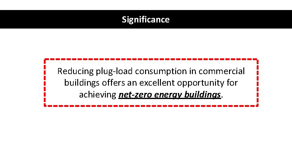 Significance Reducing plug-load consumption in commercial buildings offers an excellent opportunity for achieving net-zero