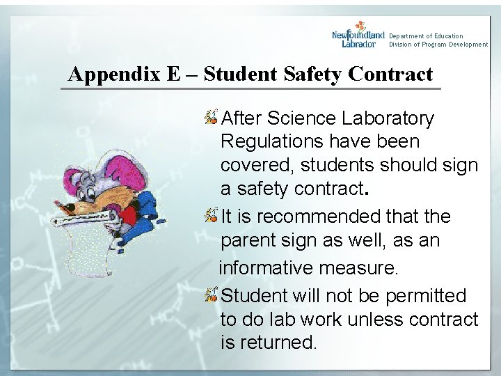 Student Lab Procedures Lab Safety Orientation Government of