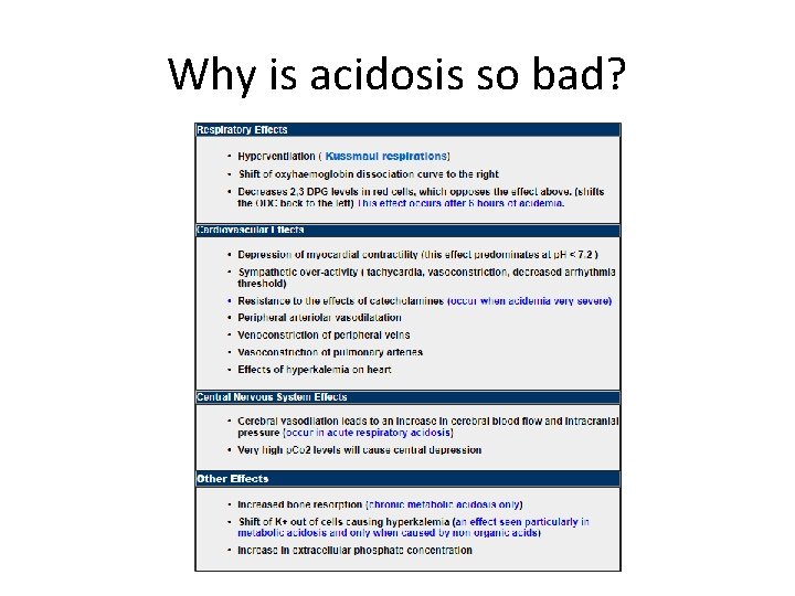 Why is acidosis so bad? 