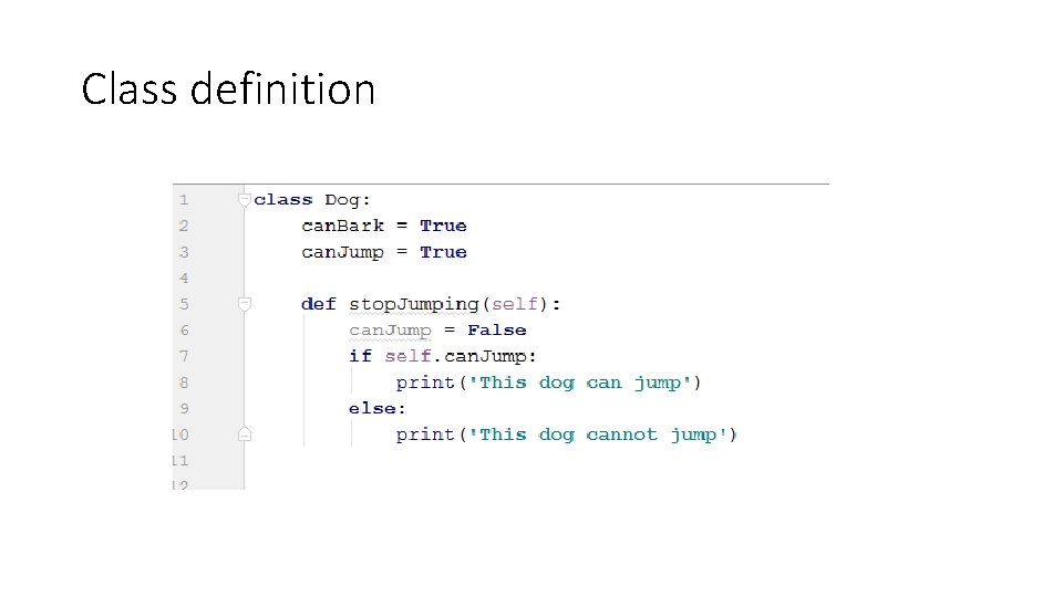 Class definition  Class definition