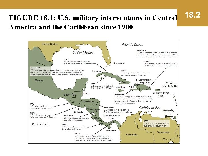 FIGURE 18. 1: U. S. military interventions in Central 18. 2 America and the