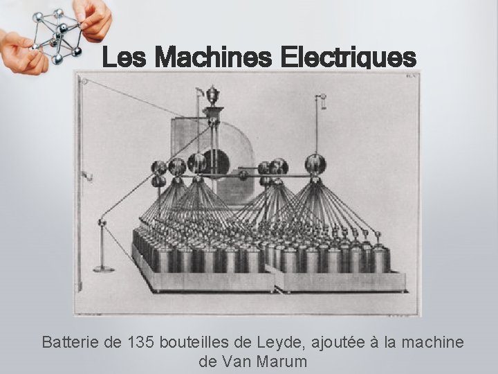 Les Machines Electriques Batterie de 135 bouteilles de Leyde, ajoutée à la machine de