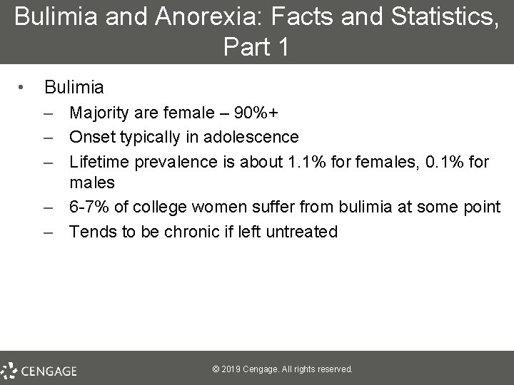 Bulimia and Anorexia: Facts and Statistics, Part 1 • Bulimia – Majority are female