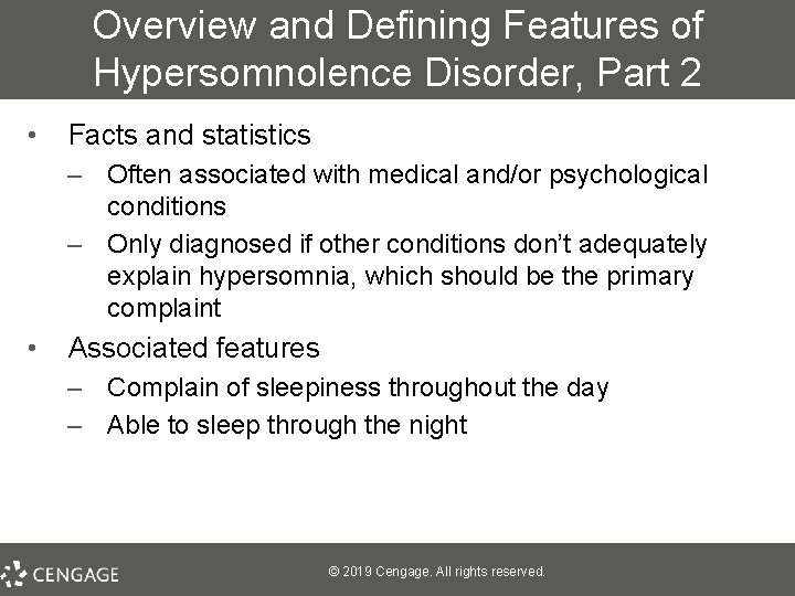 Overview and Defining Features of Hypersomnolence Disorder, Part 2 • Facts and statistics –