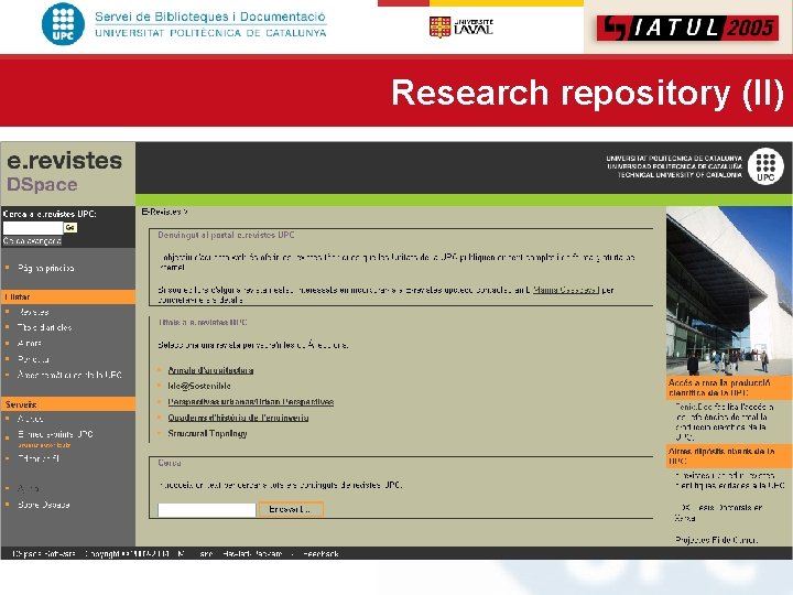 Research repository (II) 