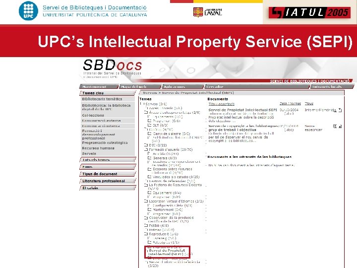 UPC’s Intellectual Property Service (SEPI) 