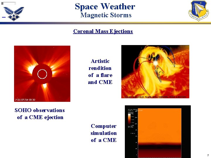 Space Weather Magnetic Storms Coronal Mass Ejections Artistic rendition of a flare and CME
