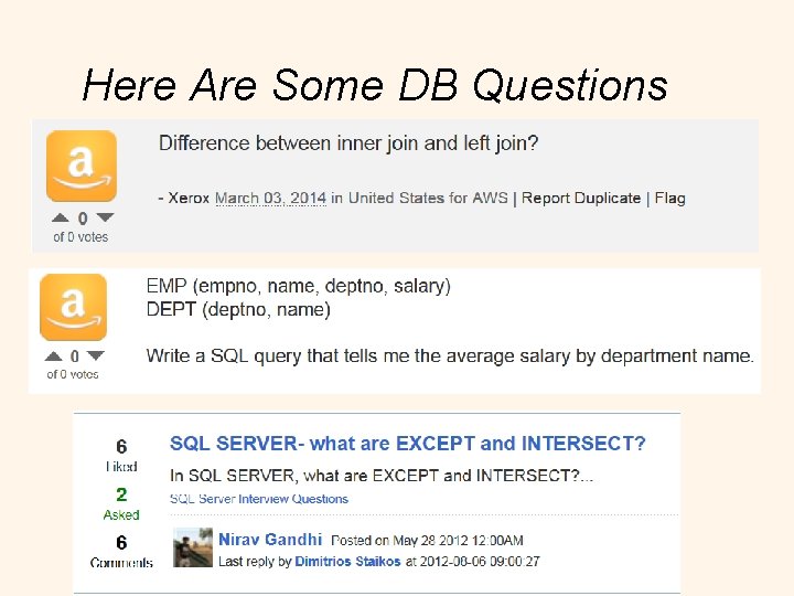 Here Are Some DB Questions 