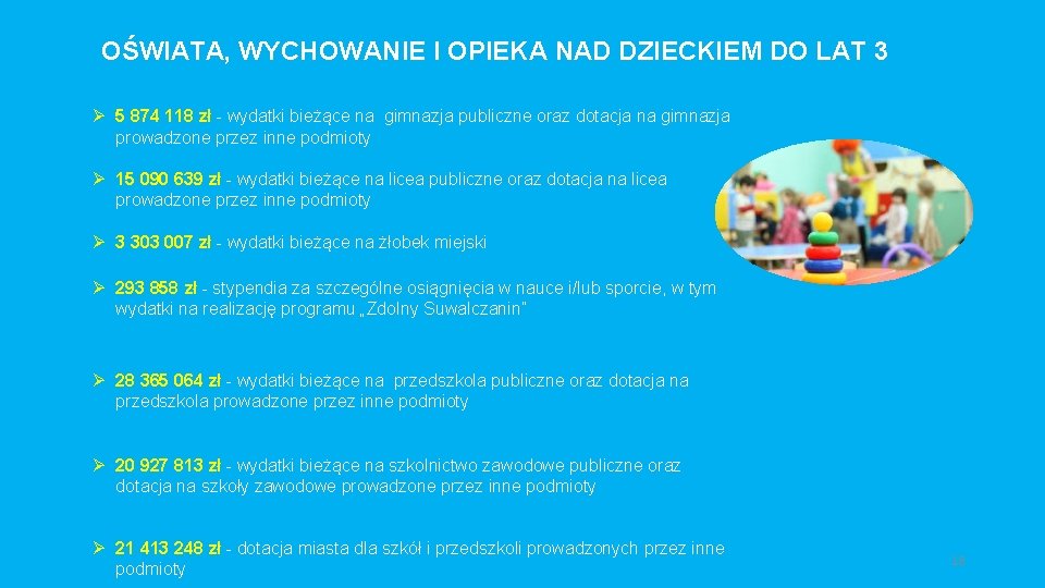 OŚWIATA, WYCHOWANIE I OPIEKA NAD DZIECKIEM DO LAT 3 Ø 5 874 118 zł