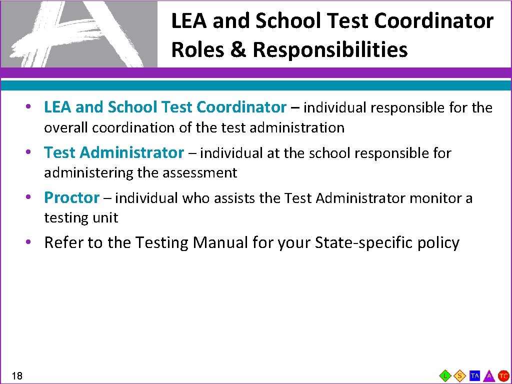 LEA and School Test Coordinator Roles & Responsibilities • LEA and School Test Coordinator
