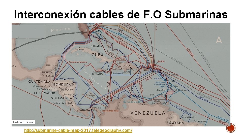 Interconexión cables de F. O Submarinas http: //submarine-cable-map-2017. telegeography. com/ 