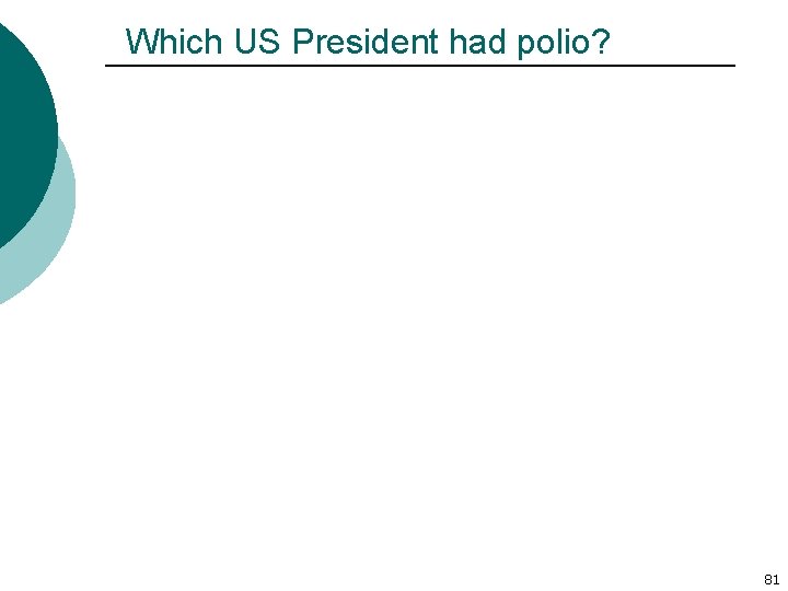 Which US President had polio? 81 