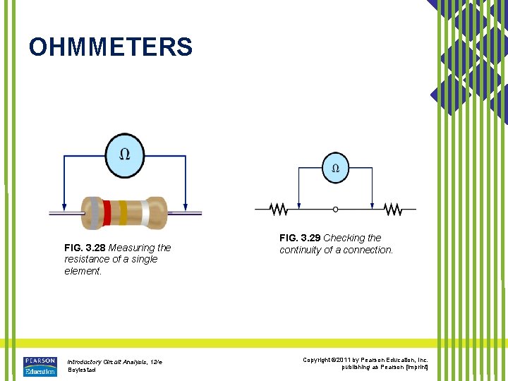 OHMMETERS FIG. 3. 28 Measuring the resistance of a single element. Introductory Circuit Analysis,