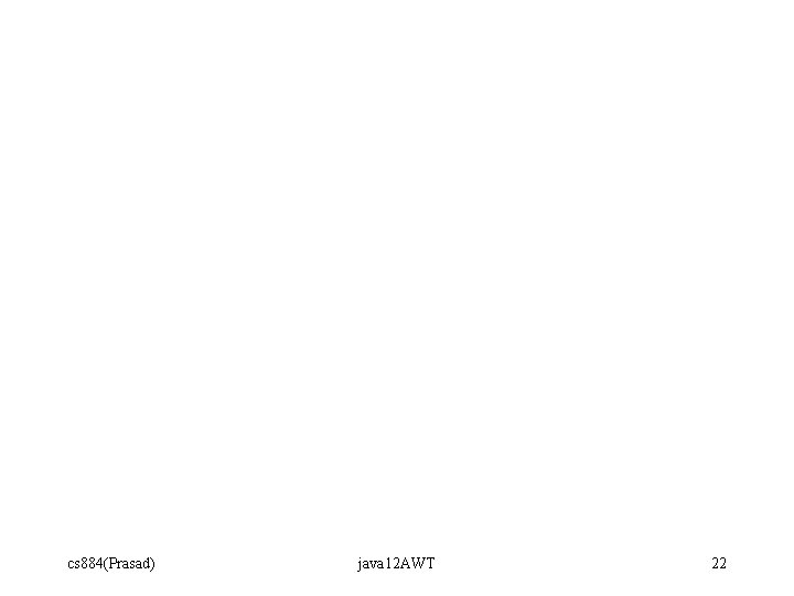 cs 884(Prasad) java 12 AWT 22 cs 884(Prasad) java 12 AWT 22