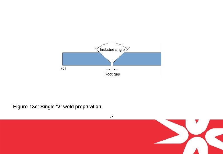 Figure 13 c: Single ‘V’ weld preparation 37 