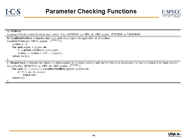 Parameter Checking Functions 56 