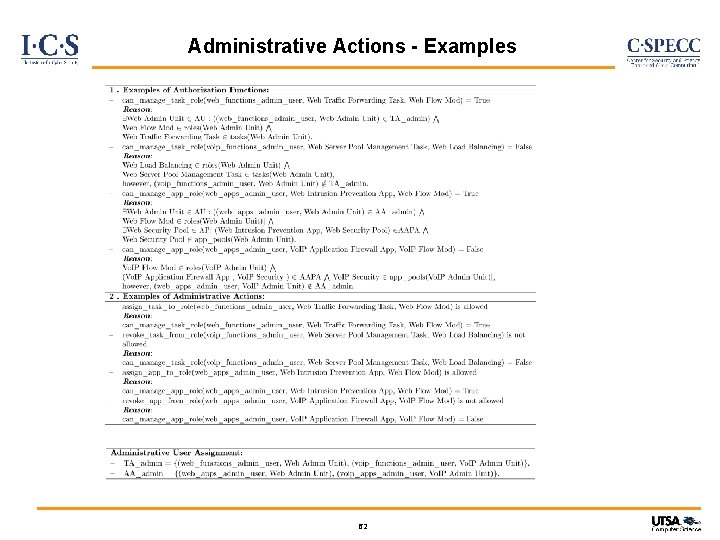 Administrative Actions - Examples 62 