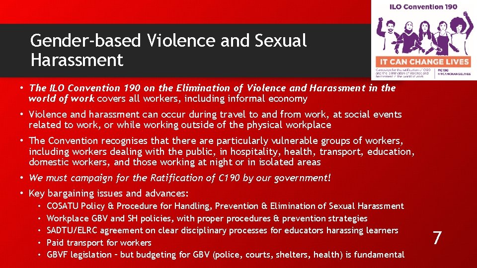 Gender-based Violence and Sexual Harassment • The ILO Convention 190 on the Elimination of