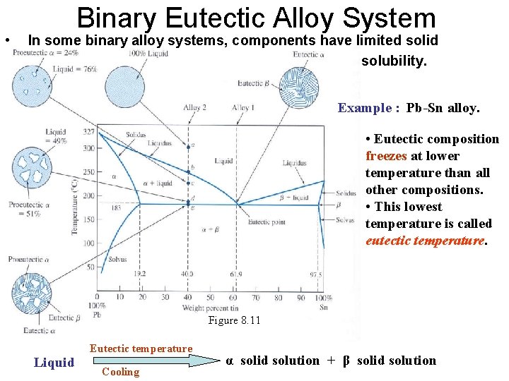  • Binary Eutectic Alloy System In some binary alloy systems, components have limited