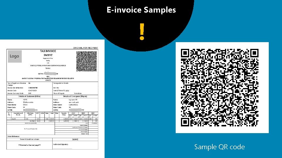 E-invoice Samples ! Sample QR code 