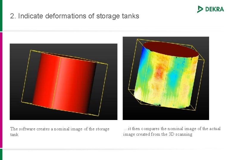 2. Indicate deformations of storage tanks The software creates a nominal image of the