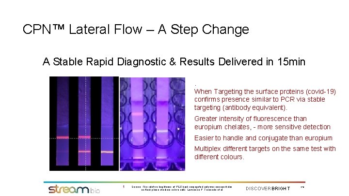 CPN™ Lateral Flow – A Step Change A Stable Rapid Diagnostic & Results Delivered