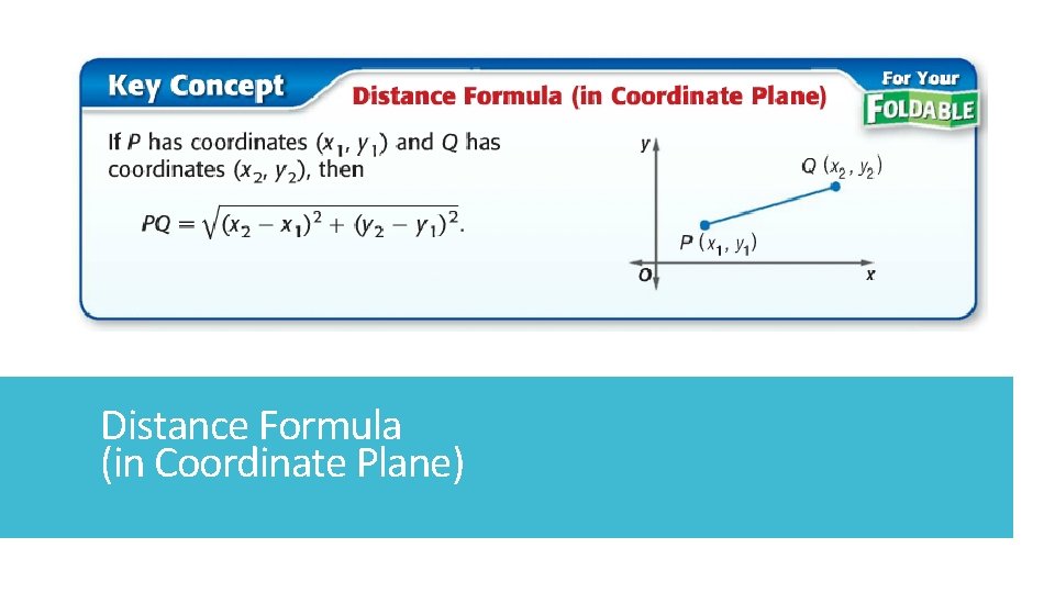 Distance Formula (in Coordinate Plane) 