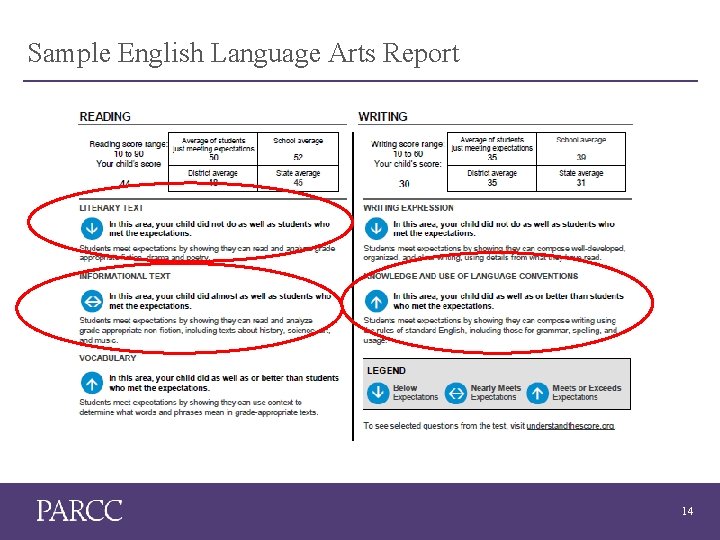 Sample English Language Arts Report 14 