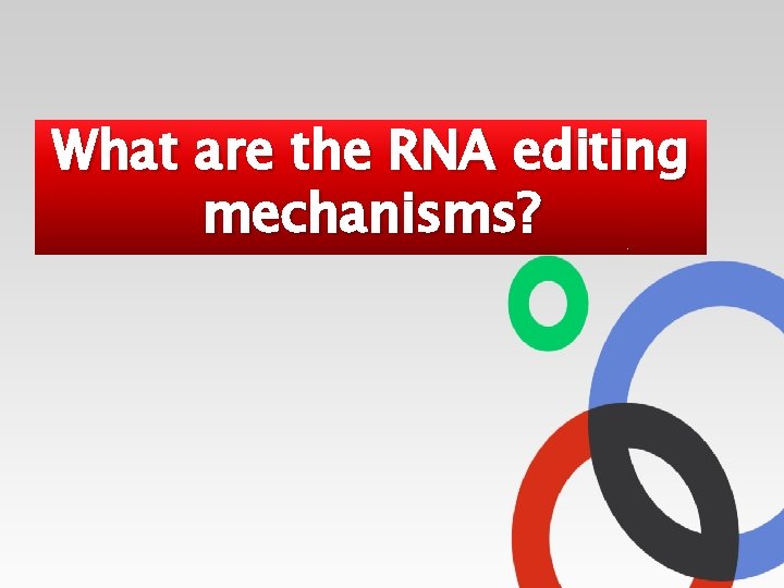 What are the RNA editing mechanisms? 